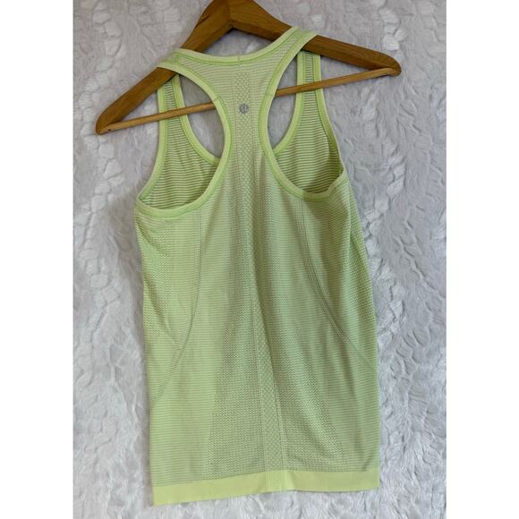Lululemon Run Swiftly Tech Racerback Tank Top Light Neon Yellow Green Stretchy 4 - Picture 5 of 7